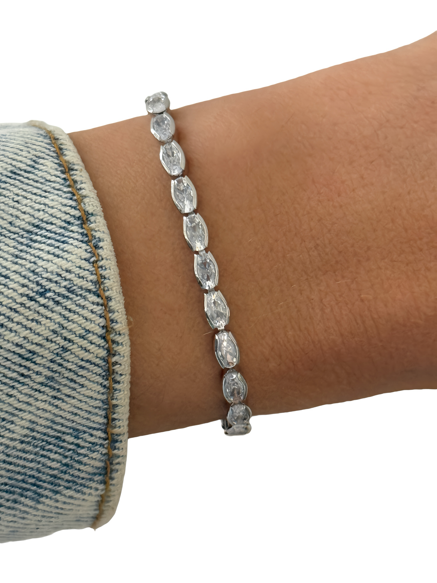 Diamonds Silver Bracelet